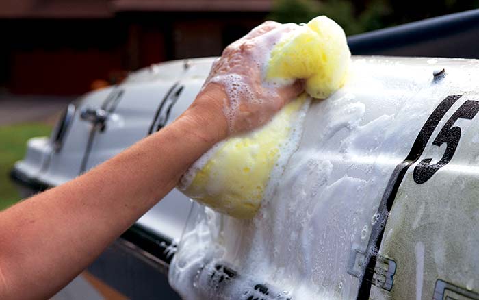 BoatUS Boat Cleaning with sponge BoatUS Boat Cleaning with sponge