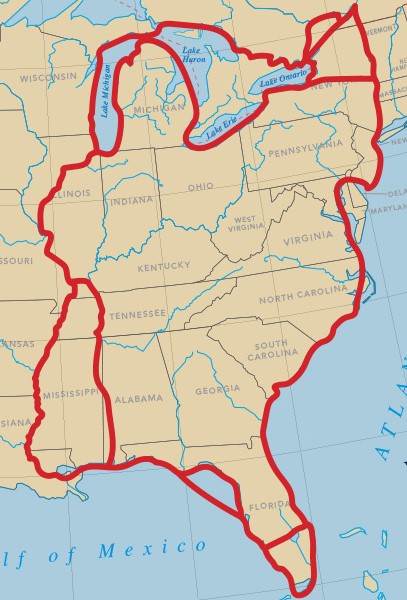 Route and map of the Great Loop